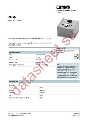 1201141 datasheet  